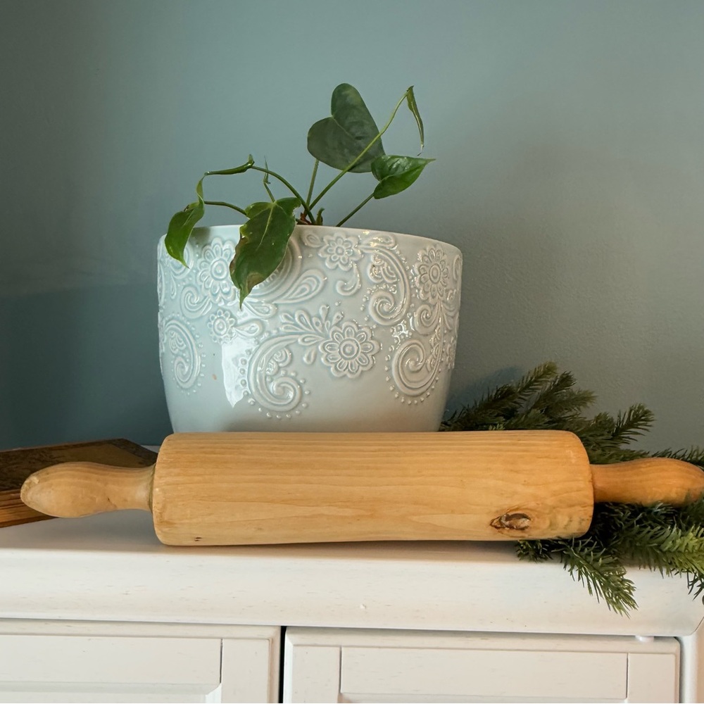 Vintage Wood Extra Large 18" Rolling Pin (One Piece) Primitive Farmhouse Cottage